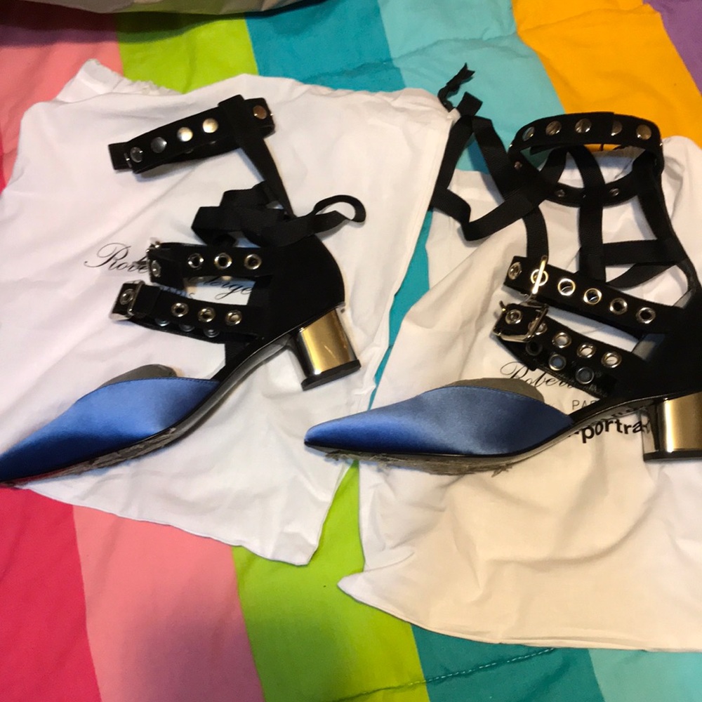 Blue Satin Self Pory - Picture 7 of 9